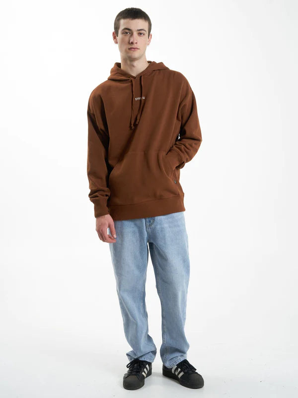 THRILLS MINIMAL SLOUCH PULL ON HOOD - CHESTNUT HOODIE THRILLS   