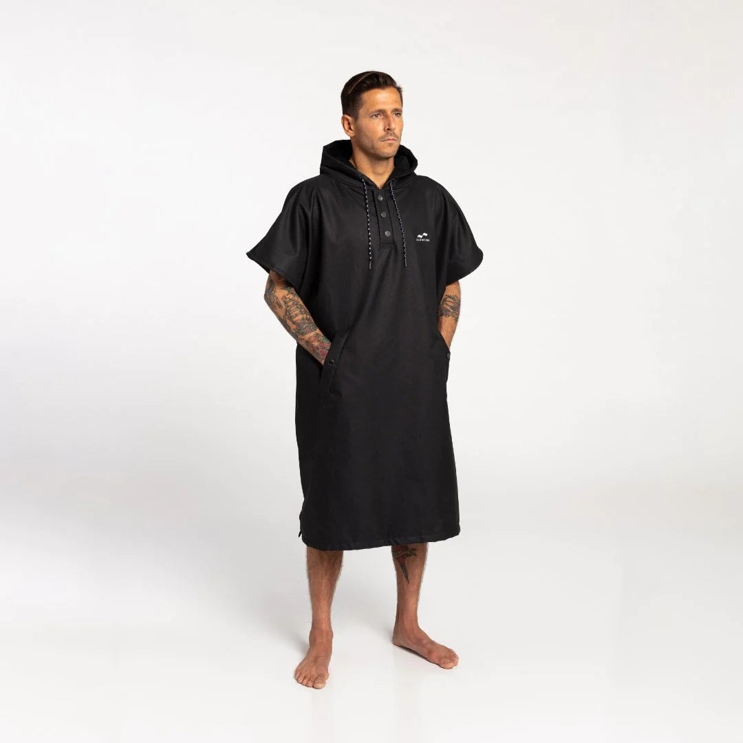 SLOWTIDE WATERPROOF PONCHO - BLACK PONCHO SLOWTIDE   