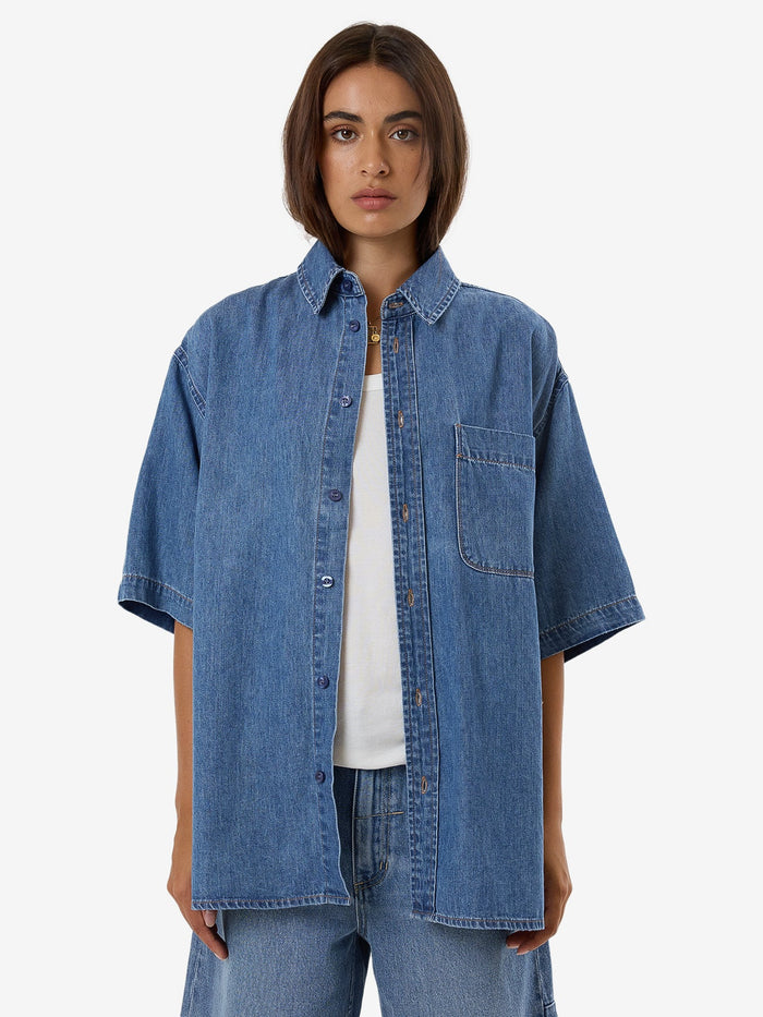 THRILLS DARIAN DENIM SHIRT - DUST BLUE SHIRT THRILLS   