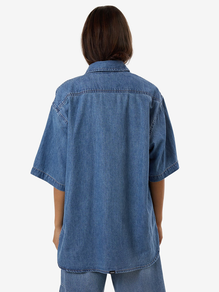 THRILLS DARIAN DENIM SHIRT - DUST BLUE SHIRT THRILLS   