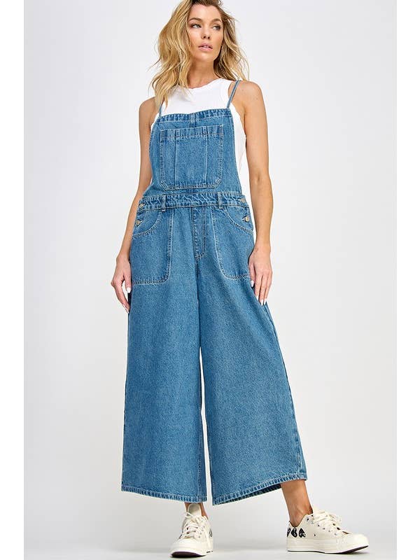 SLOUCHY TIE-BACK OVERALLS PANT -   