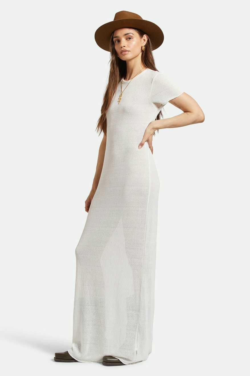 BRIXTON SHEER KNIT DRESS - OFF WHITE DRESS BRIXTON   