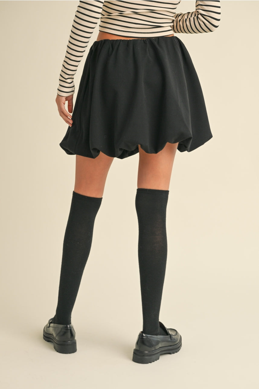 BUBBLE MINI SKIRT - BLACK SKIRT -   