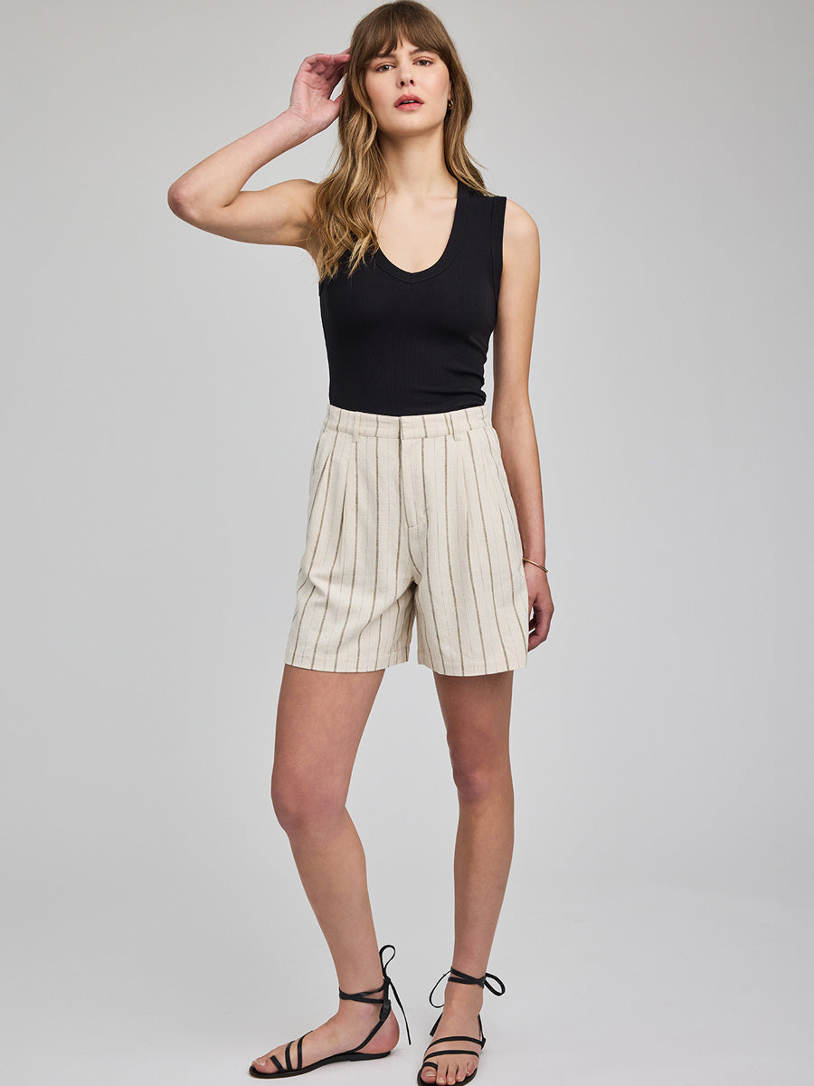 GENTLE FAWN ALMA LINEN SHORT - LINEN STRIPE SHORTS GENTLE FAWN