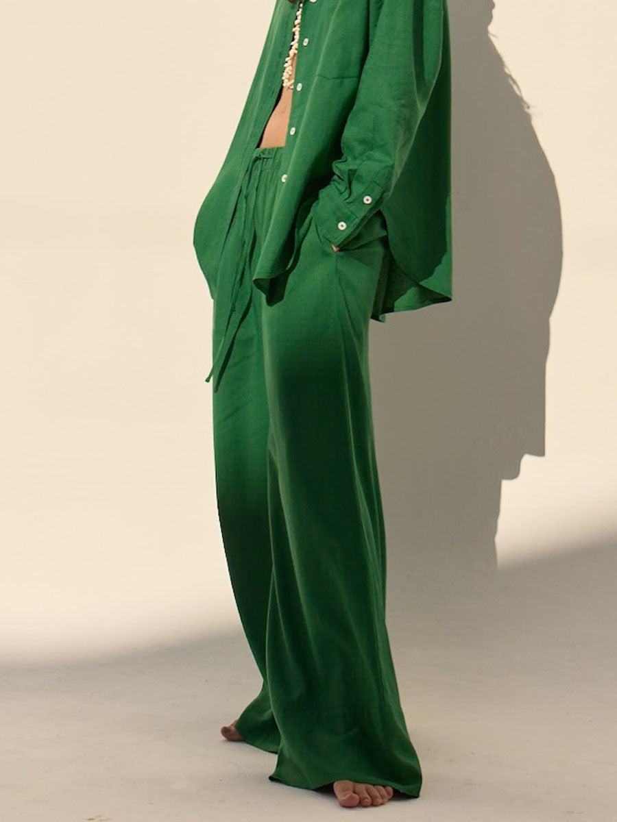 ANTIBES PANTS - GREEN PANTS DELUC