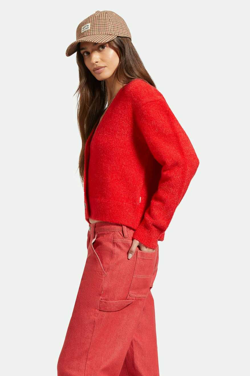 BRIXTON TOWN CARDIGAN - MARS RED SWEATER BRIXTON   