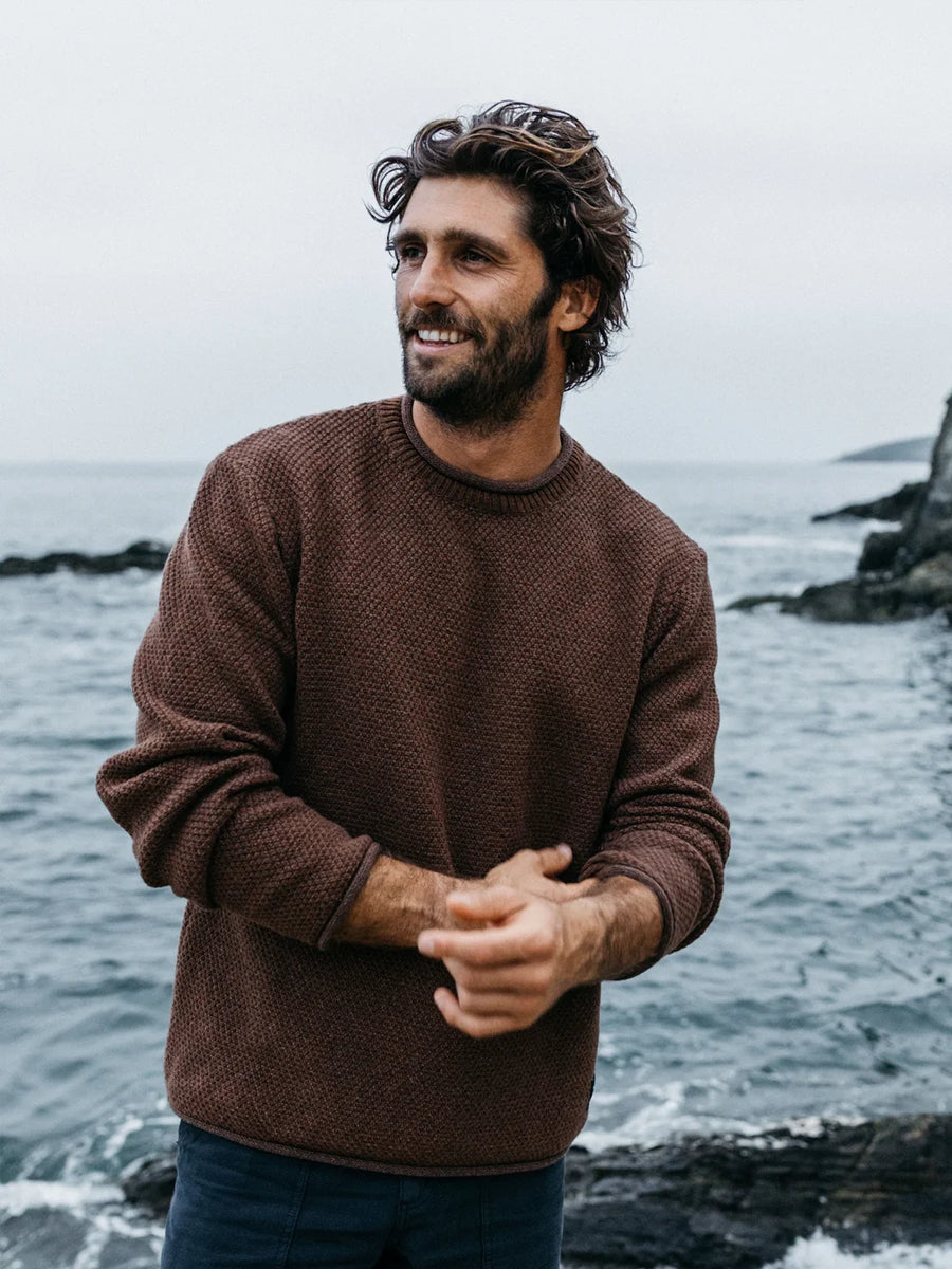 FINISTERRE MENS BARENTS JUMPER - PECAN SWEATERS FINISTERRE