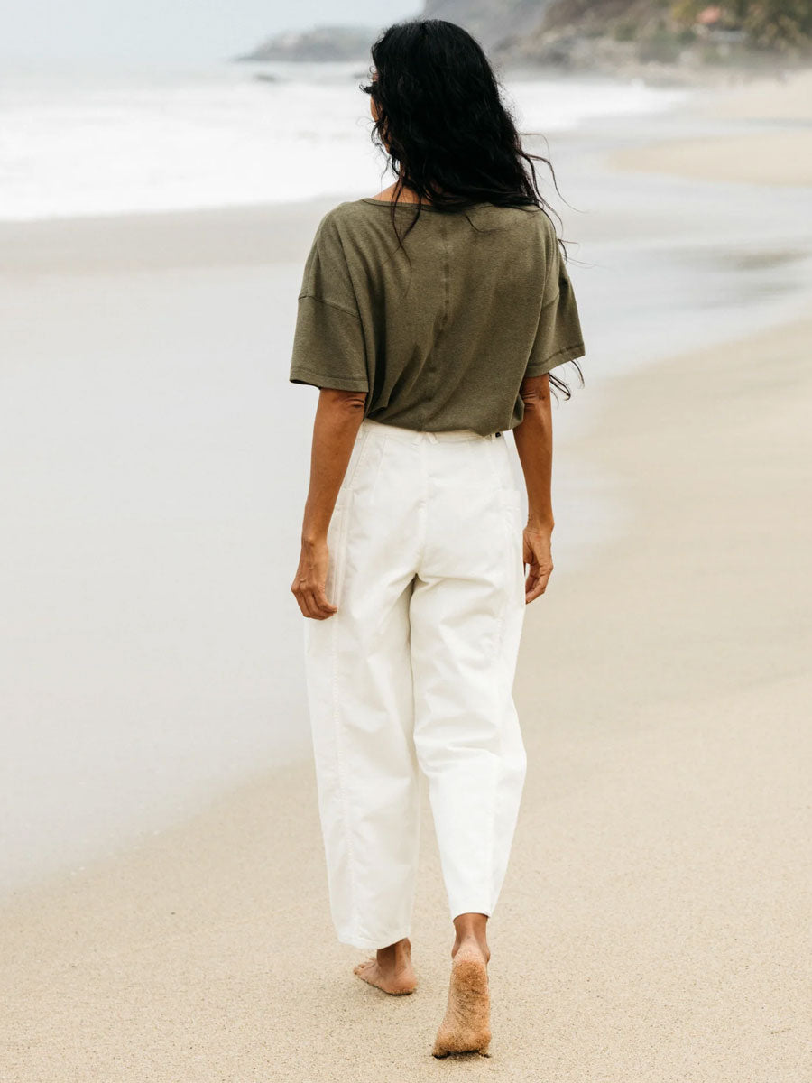 FINISTERRE CROFT BARREL TROUSER - ECRU PANTS FINISTERRE