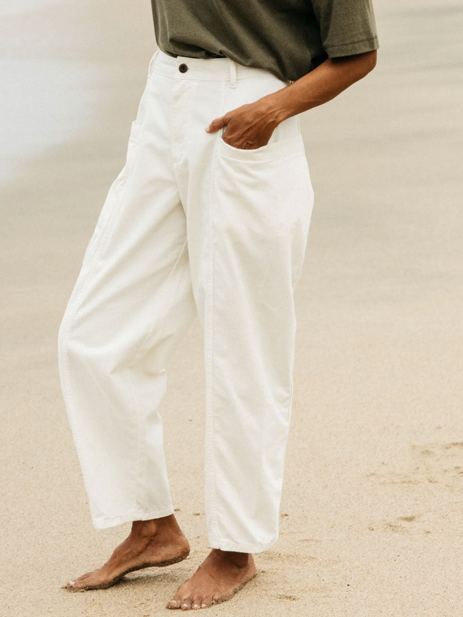 FINISTERRE CROFT BARREL TROUSER - ECRU PANTS FINISTERRE