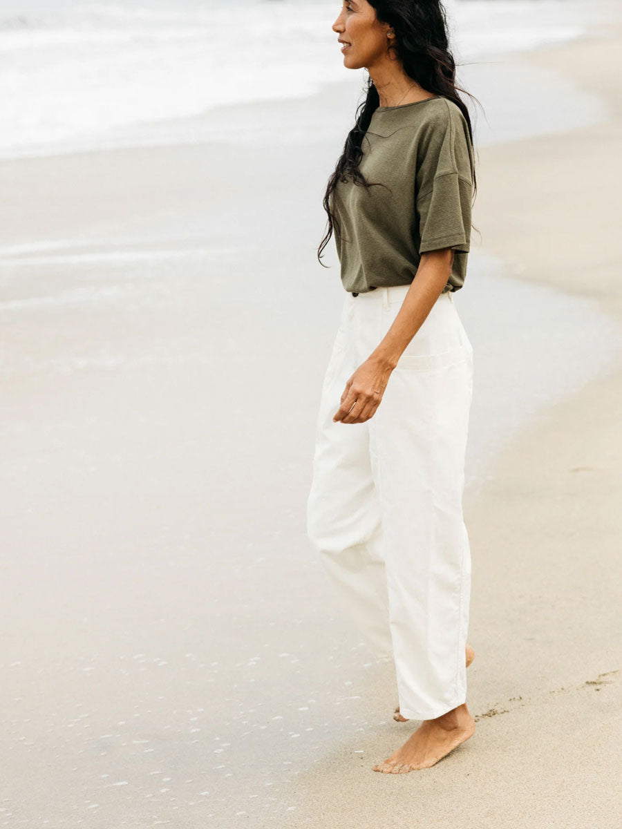 FINISTERRE CROFT BARREL TROUSER - ECRU PANTS FINISTERRE