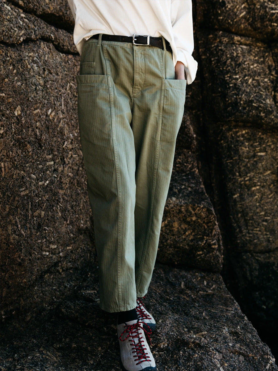 FINISTERRE CROFT BARREL TROUSER - BAYLEAF PANTS FINISTERRE