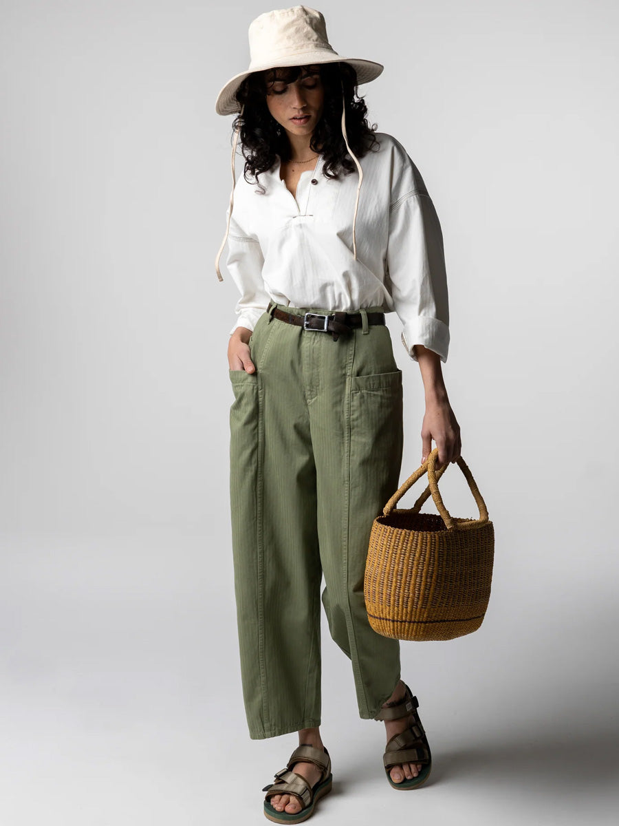 FINISTERRE CROFT BARREL TROUSER - BAYLEAF PANTS FINISTERRE