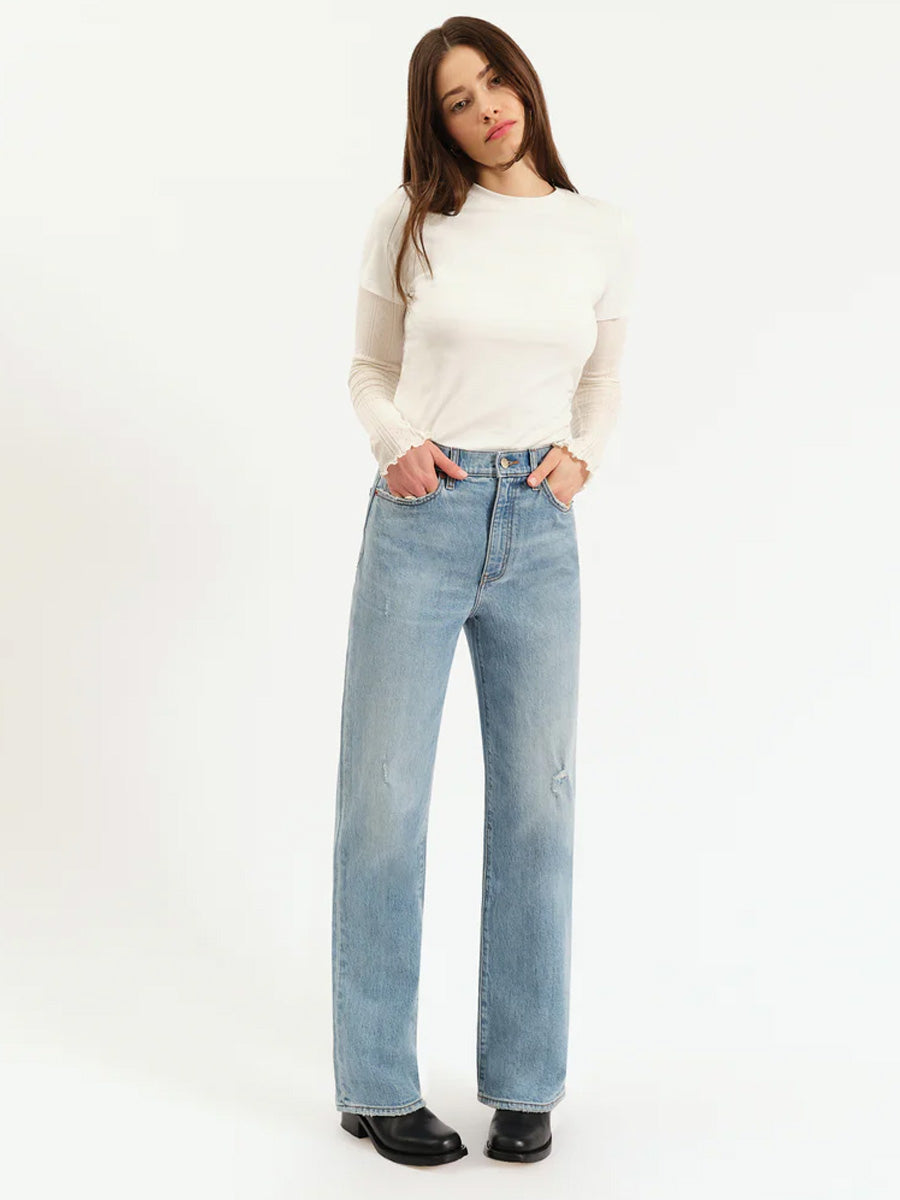 DAZE DENIM CITY STRAIGHT HIGH RISE STRAIGHT LEG - BE MINE VINTAGE JEANS DAZE DENIM