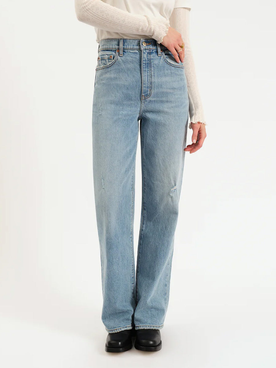 DAZE DENIM CITY STRAIGHT HIGH RISE STRAIGHT LEG - BE MINE VINTAGE JEANS DAZE DENIM