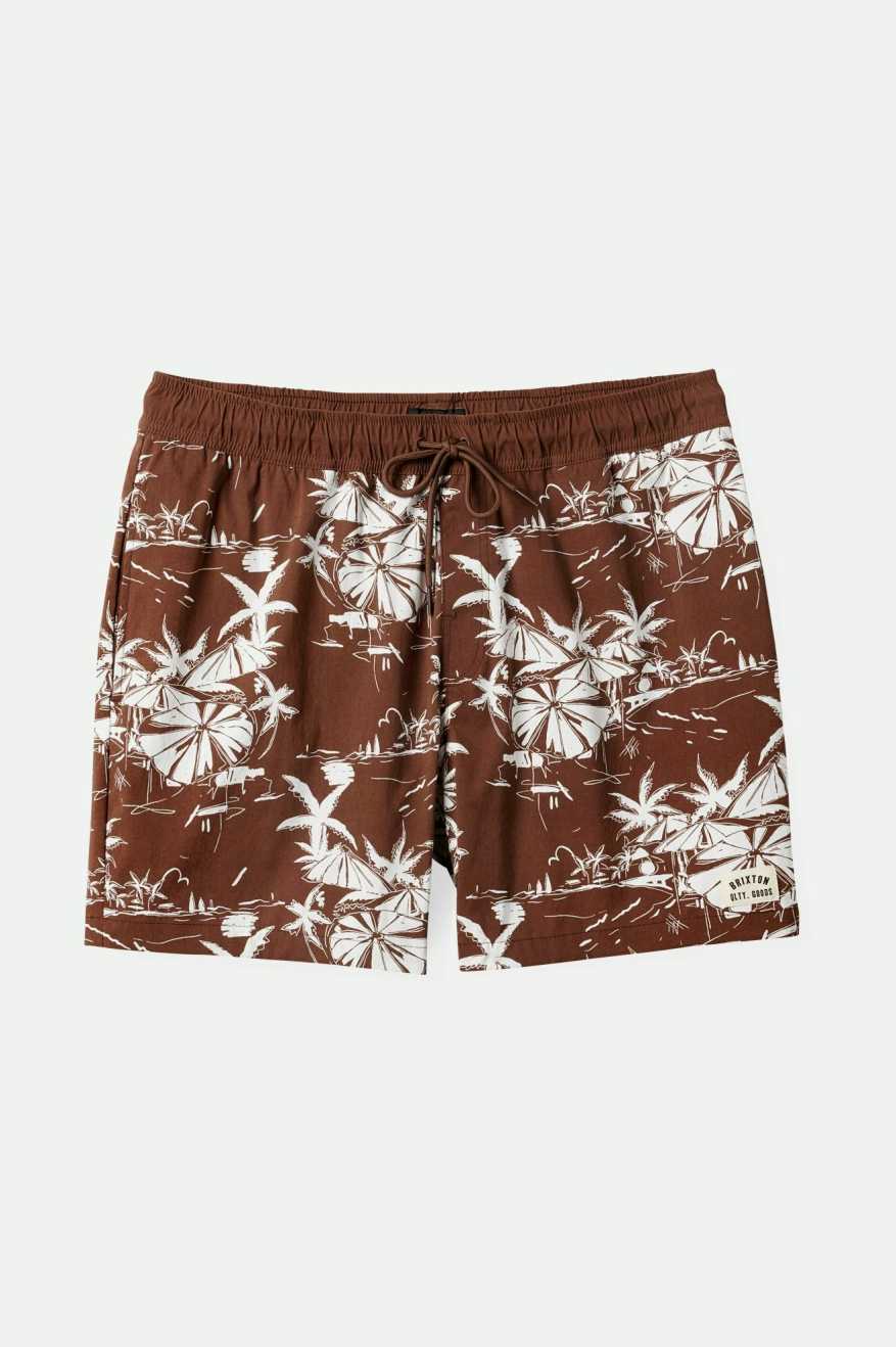 BRIXTON VOYAGE SHORT 16" - SEPIA UMBRELLA SCENE SHORTS BRIXTON   