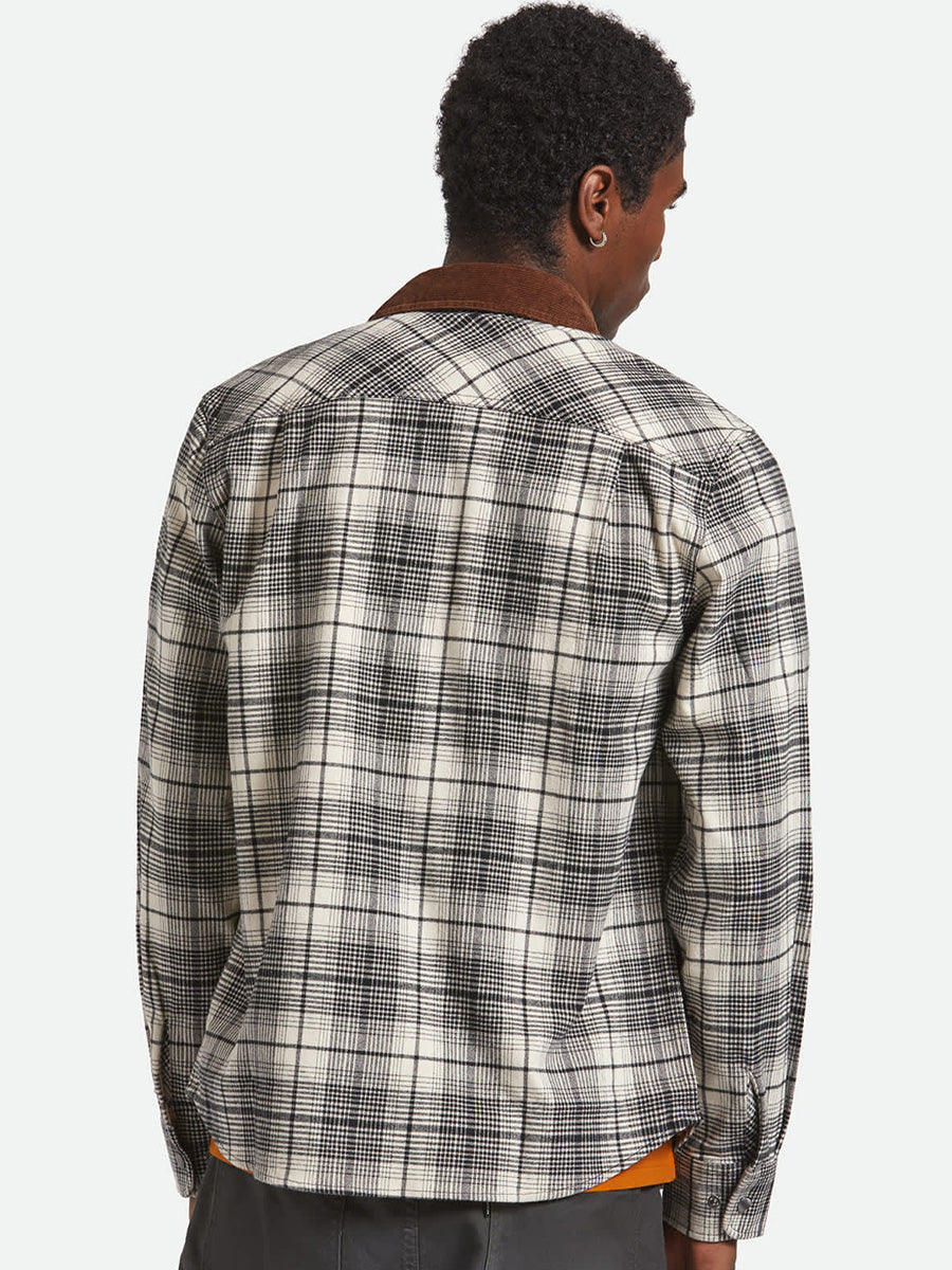 BRIXTON BUILDERS BOWERY PERF FLANNEL - OFF WHITE/BLACK SHIRTS BRIXTON