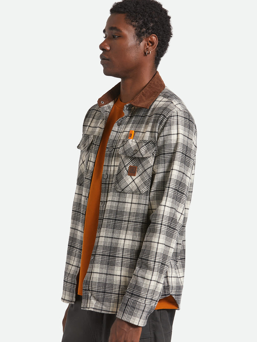 BRIXTON BUILDERS BOWERY PERF FLANNEL - OFF WHITE/BLACK SHIRTS BRIXTON