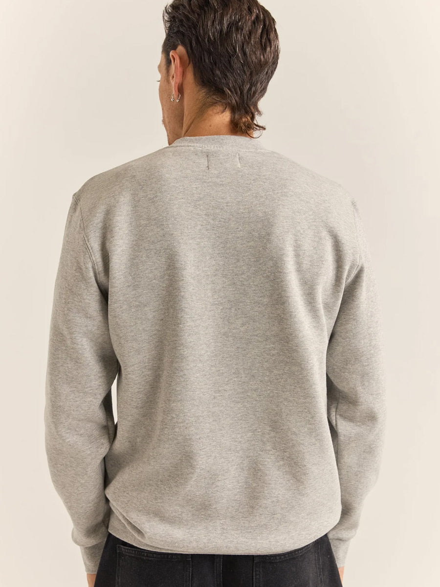 RHYTHM BRAND FLEECE CREW - GREY HEATHER CREWNECK RHYTHM   