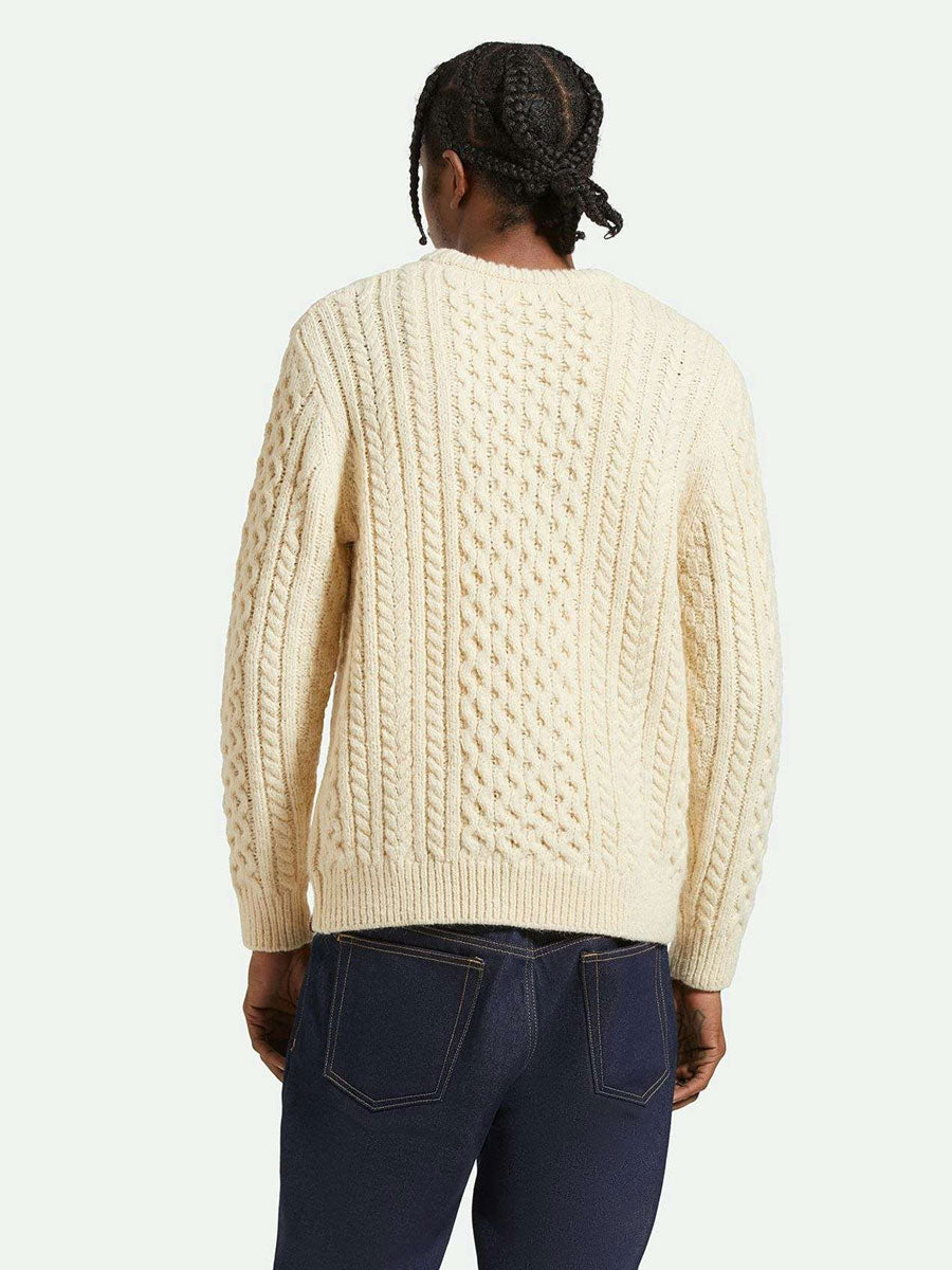 BRIXTON CLASSIC FISHERMAN'S SWEATER - OAT SWEATER BRIXTON   