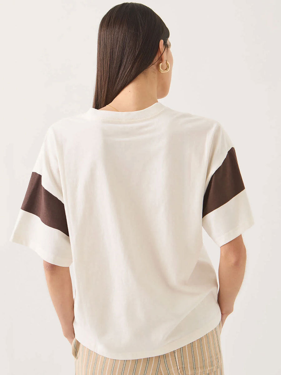 BRIXTON BOXY CROPPED FOOTBALL - OFF WHITE