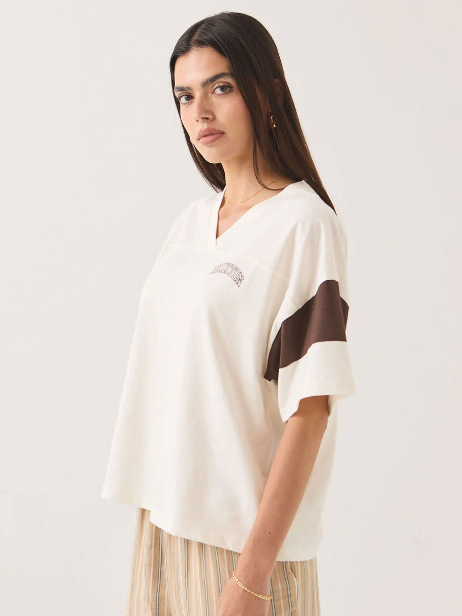 BRIXTON BOXY CROPPED FOOTBALL - OFF WHITE