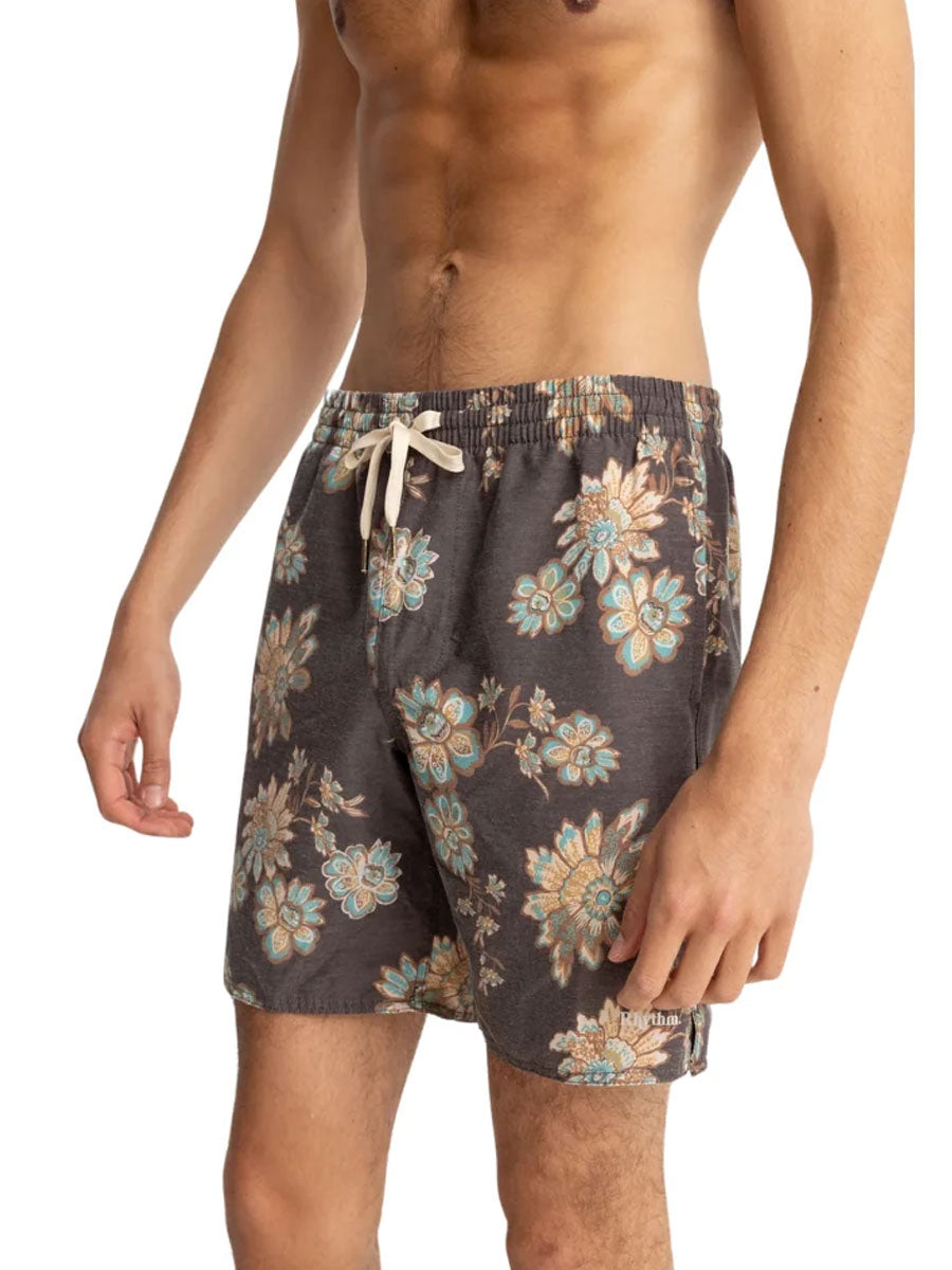 RHYTHM TROPICAL FLORAL BEACH SHORT - CHOCOLATE SHORTS RHYTHM