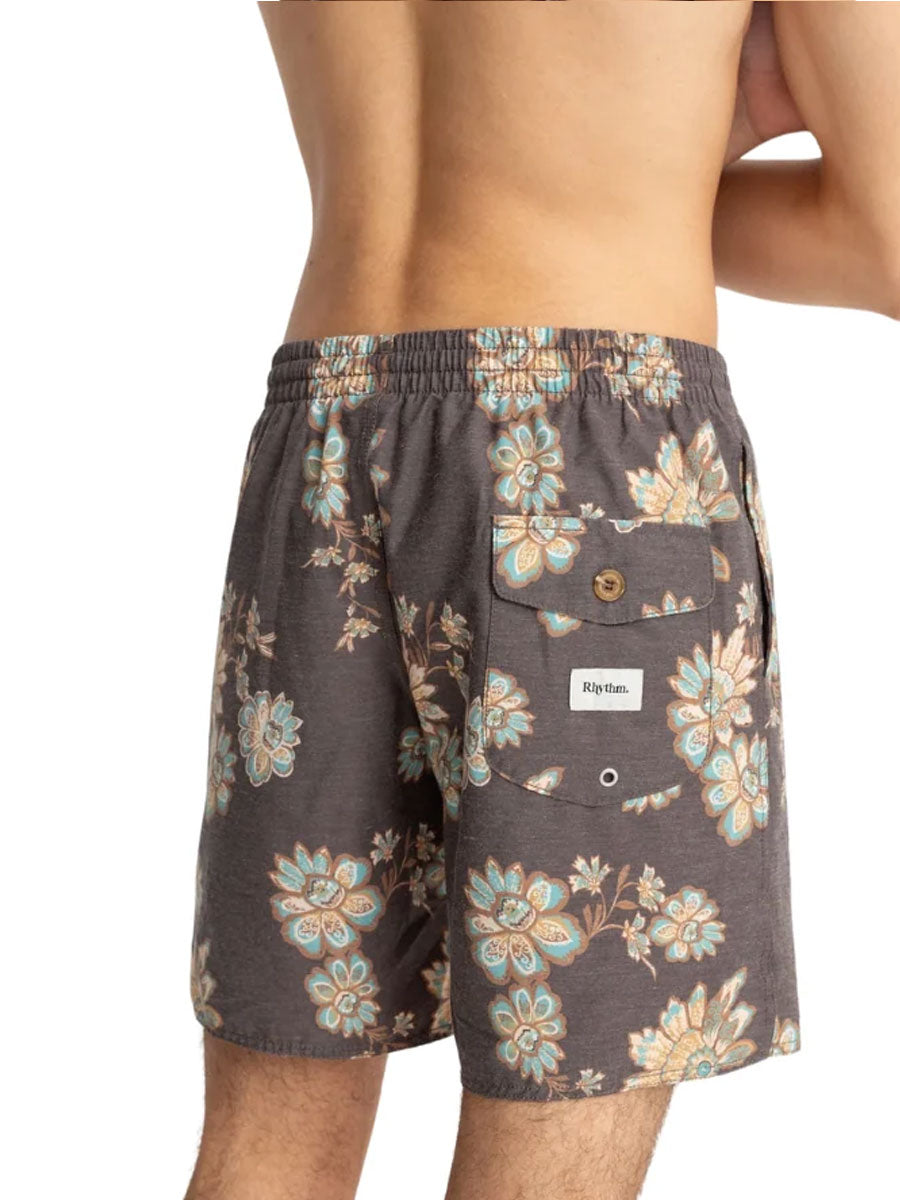RHYTHM TROPICAL FLORAL BEACH SHORT - CHOCOLATE SHORTS RHYTHM