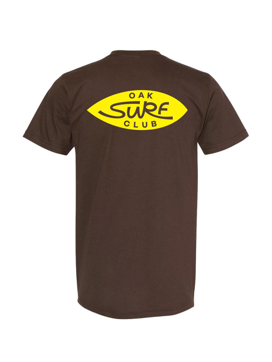 OAK SURF CLUB OG TEE - BROWN/YELLOW LOGO T-SHIRTS OAK SURF CLUB