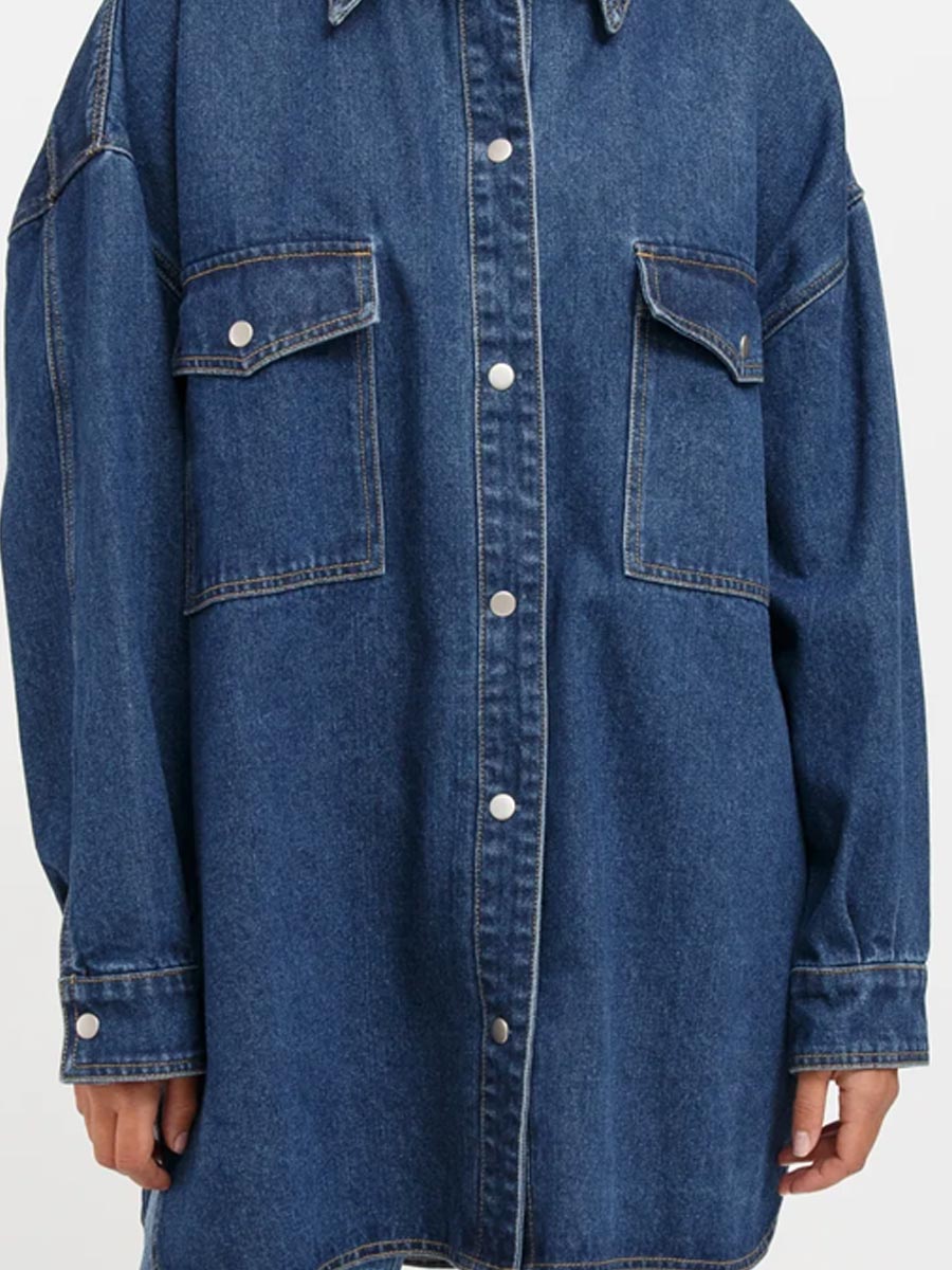 BRUNETTE THE LABEL SHANIA DENIM JACKET - INDIGO DENIM JACKET BRUNETTE THE LABEL   