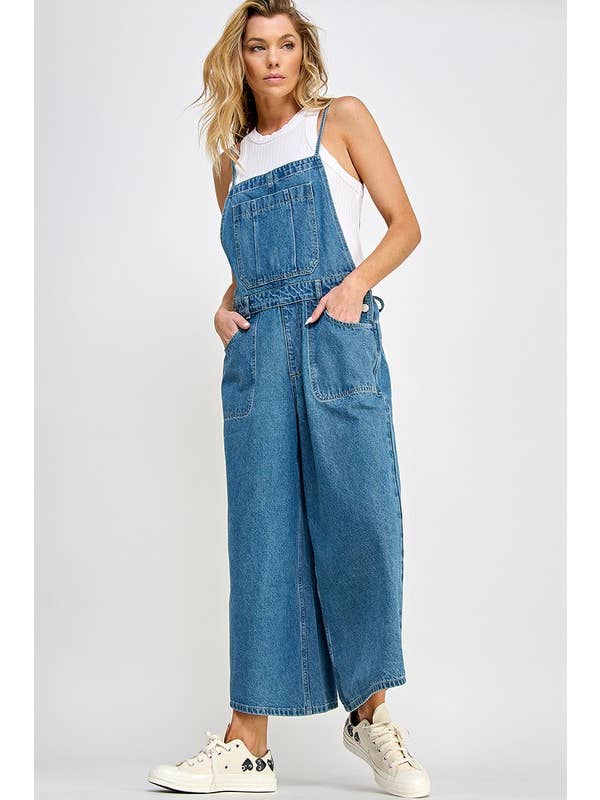 SLOUCHY TIE-BACK OVERALLS PANT -   