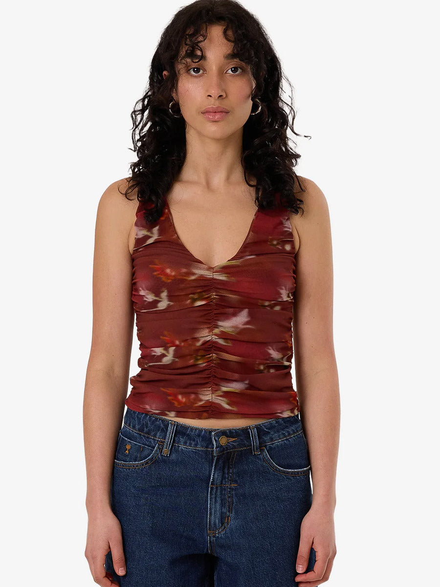 RHAPSODY FLORAL MINI TOP SHIRT -