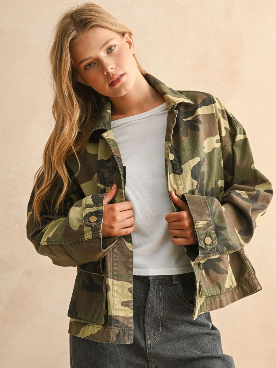 CAMOUFLAGE PRINTED JACKET JACKET -