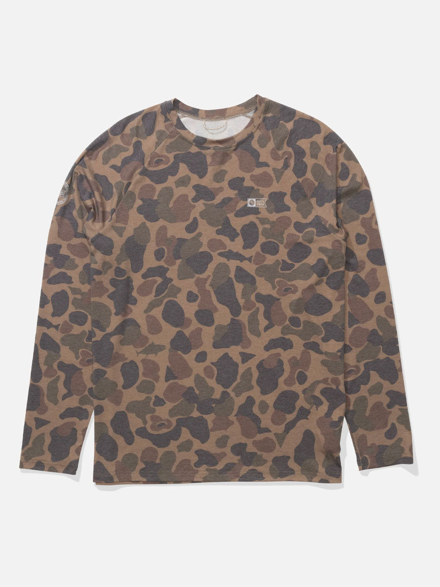 SALTY CREW MARINER LITE UV LONG-SLEEVE - TAN CAMO T-SHIRTS SALTY CREW
