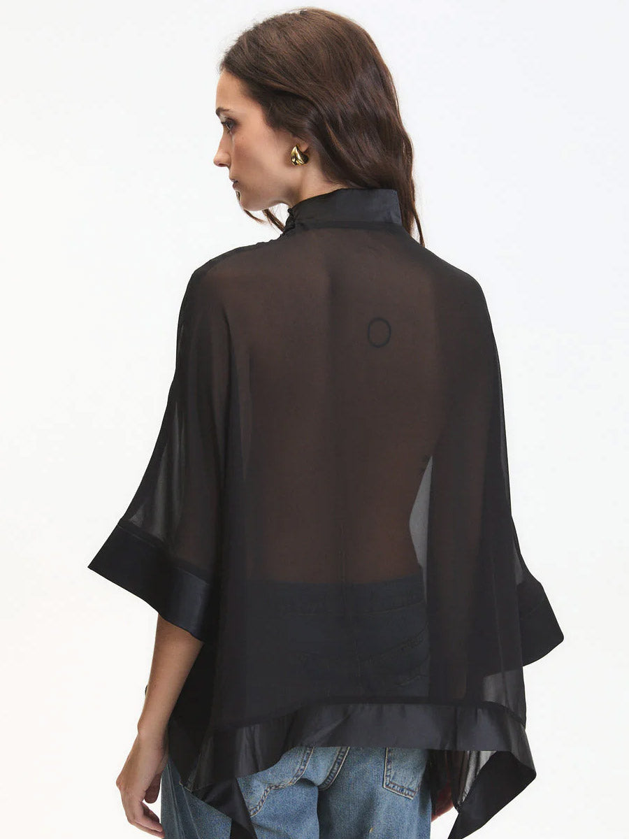 CARTER SHEER BLOUSE - BLACK SHIRTS DELUC