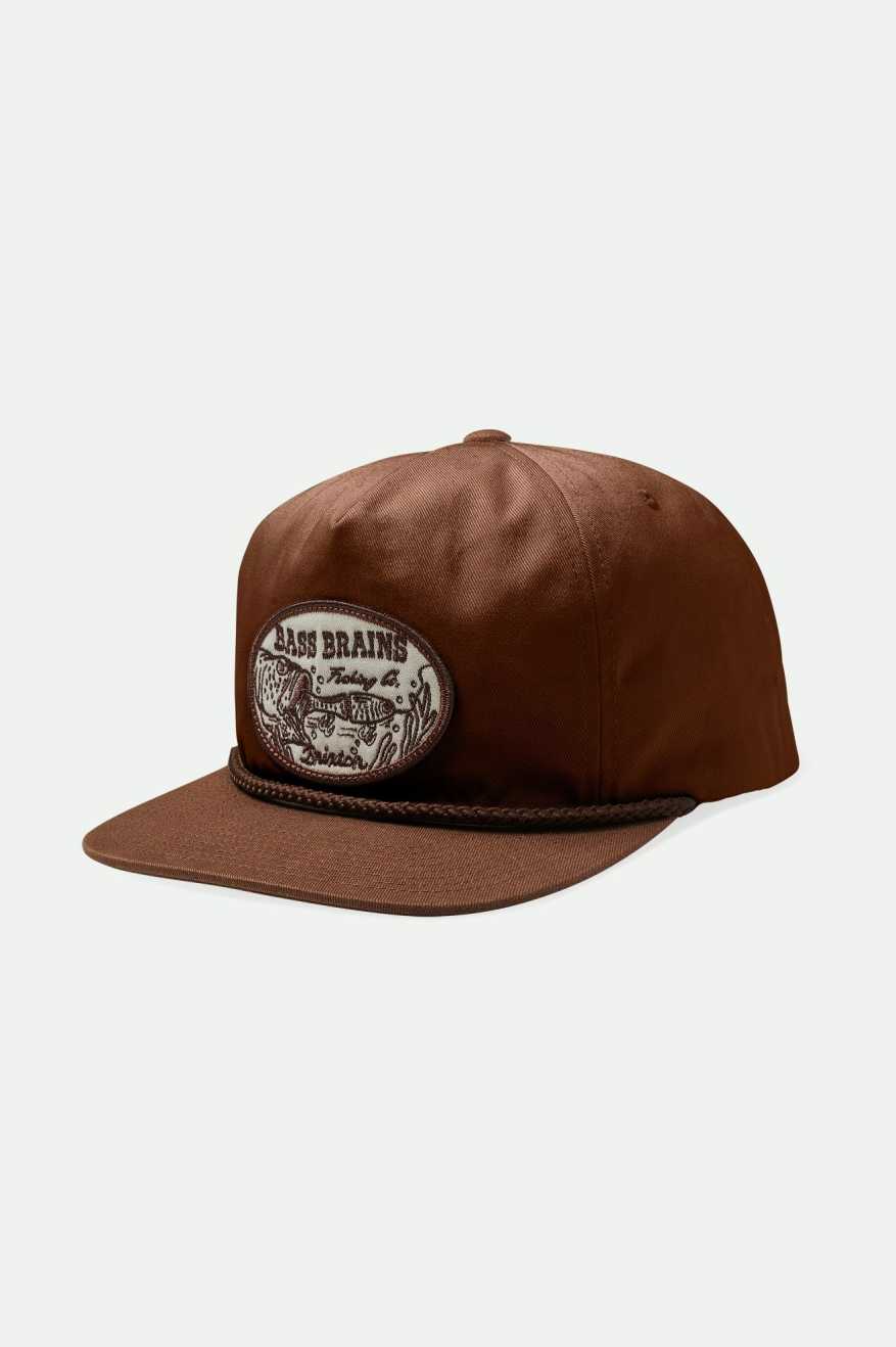 BRIXTON BASS BRAINS SWIM HP SNAPBACK - BROWN HAT BRIXTON   