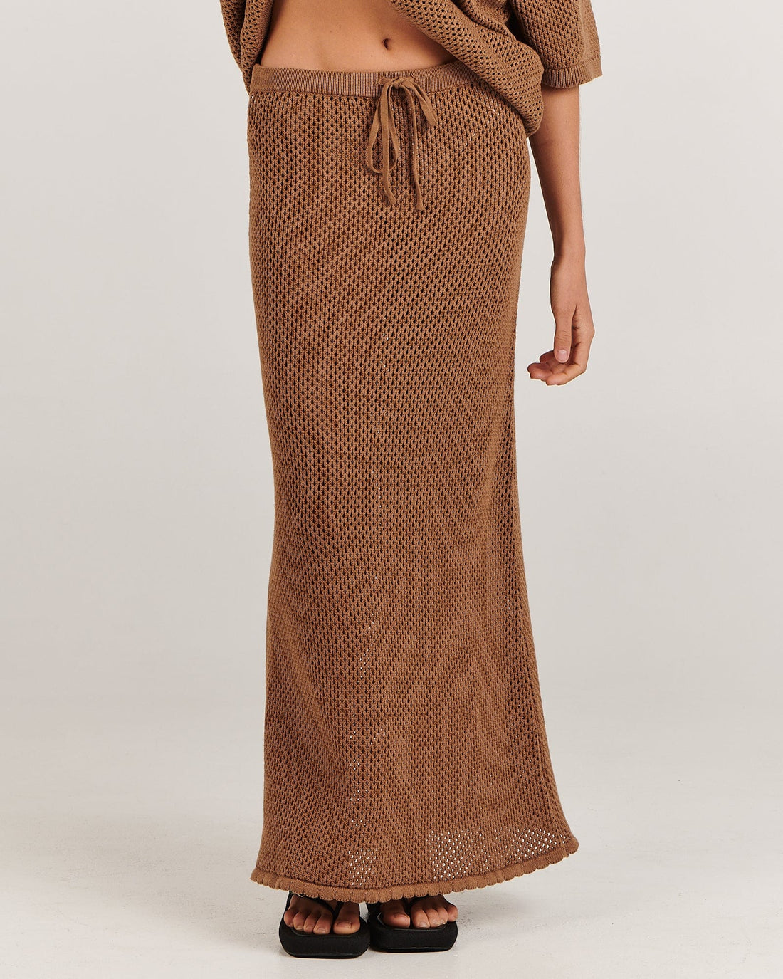 CHARLIE HOLIDAY SARAH MAXI SKIRT - BROWN SKIRT CHARLIE HOLIDAY   