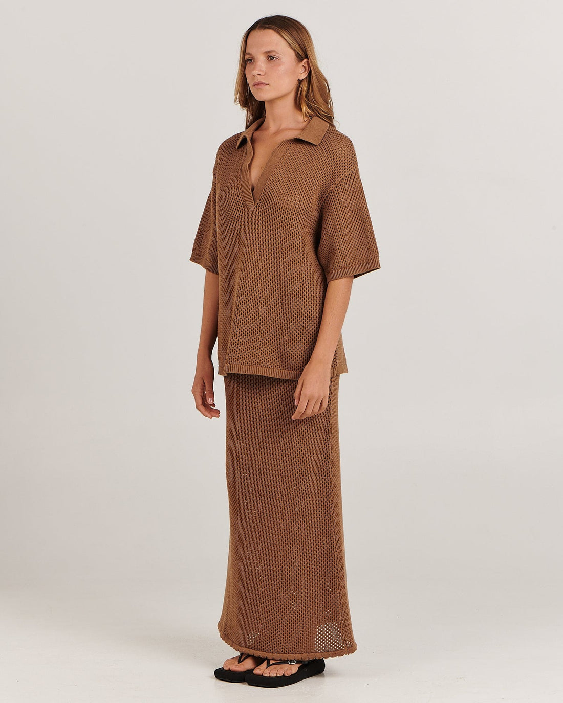 CHARLIE HOLIDAY SARAH MAXI SKIRT - BROWN SKIRT CHARLIE HOLIDAY   