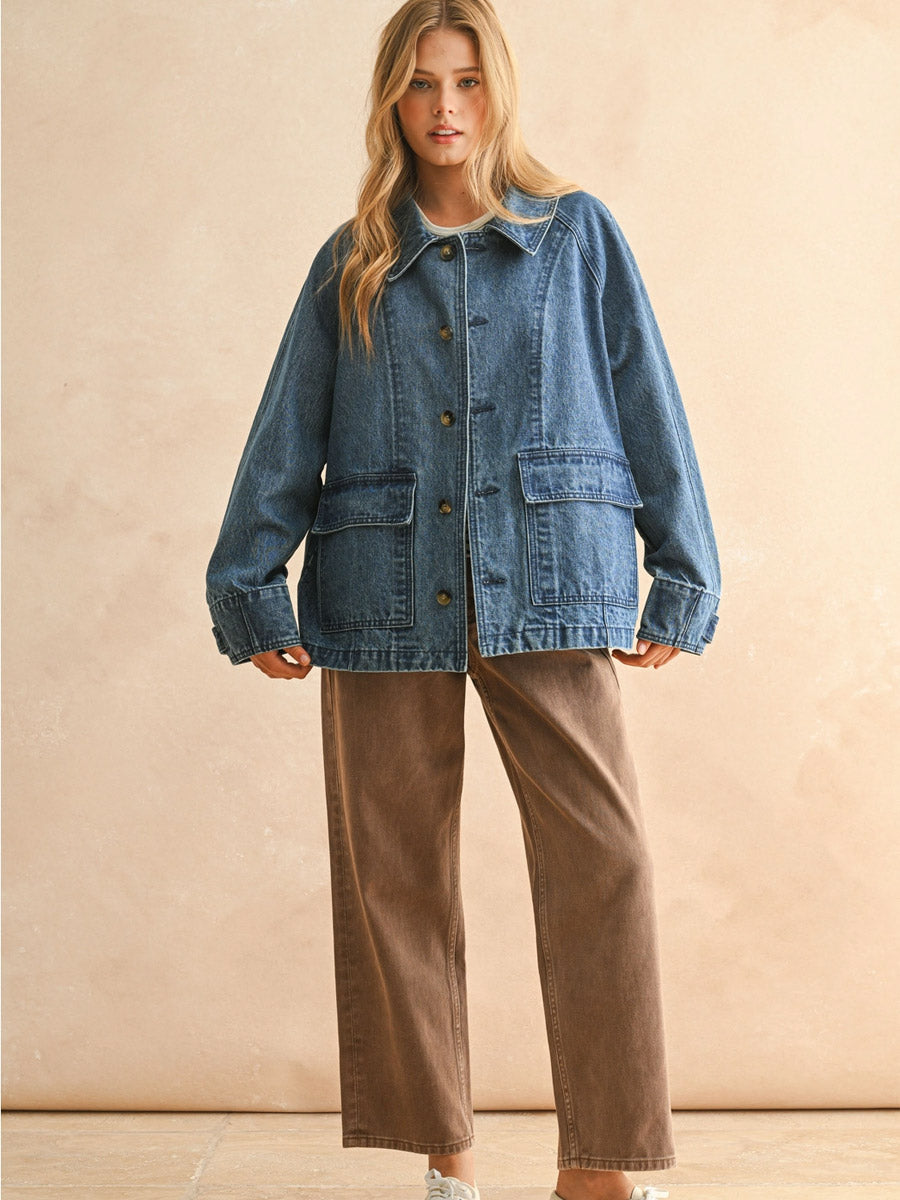 DENIM CASUAL CHORE COAT JACKETS OAK CLOTHING CO.