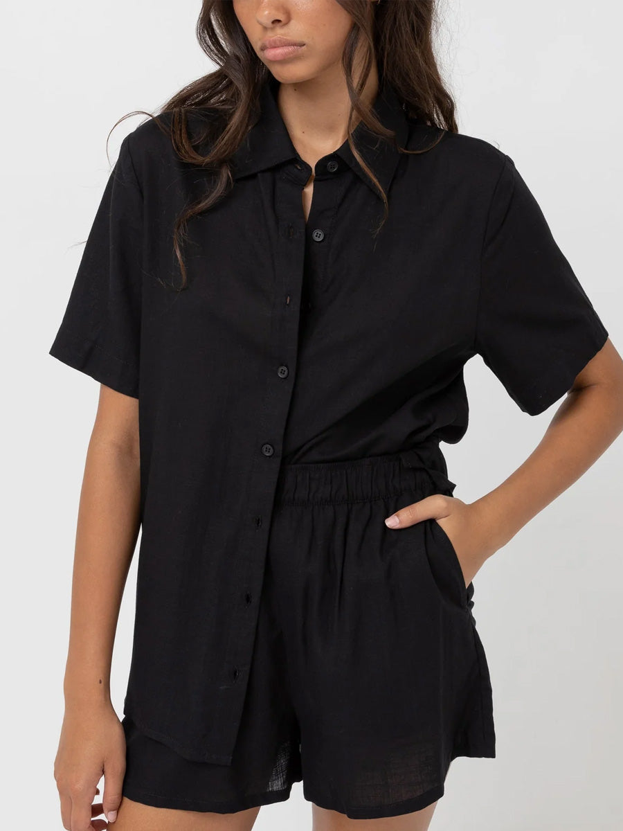 RHYTHM CLASSIC LOUNGE SHIRT - BLACK