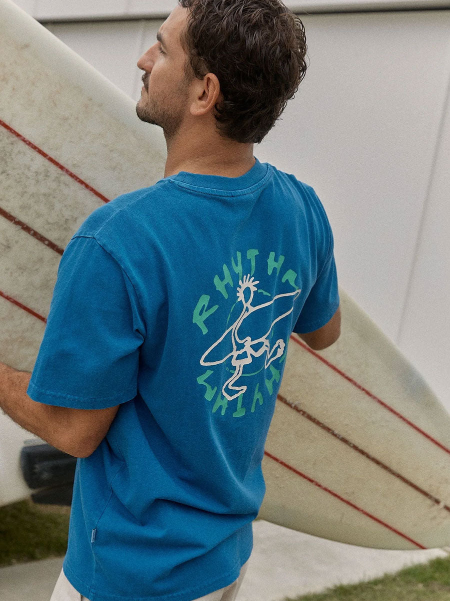 JAUNT VINTAGE SHORT-SLEEVE T-SHIRT - COBALT T-SHIRTS RHYTHM