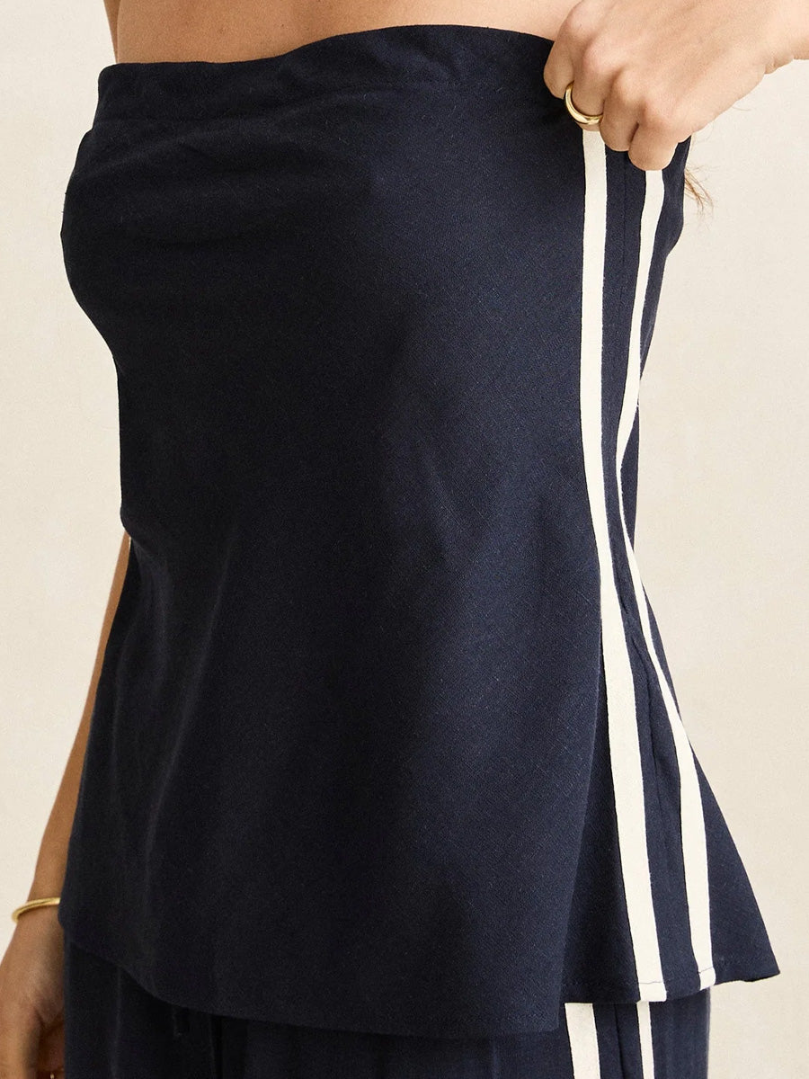RHYTHM CONTRAST LINEN STRAPLESS TOP - OCEAN T-SHIRTS RHYTHM