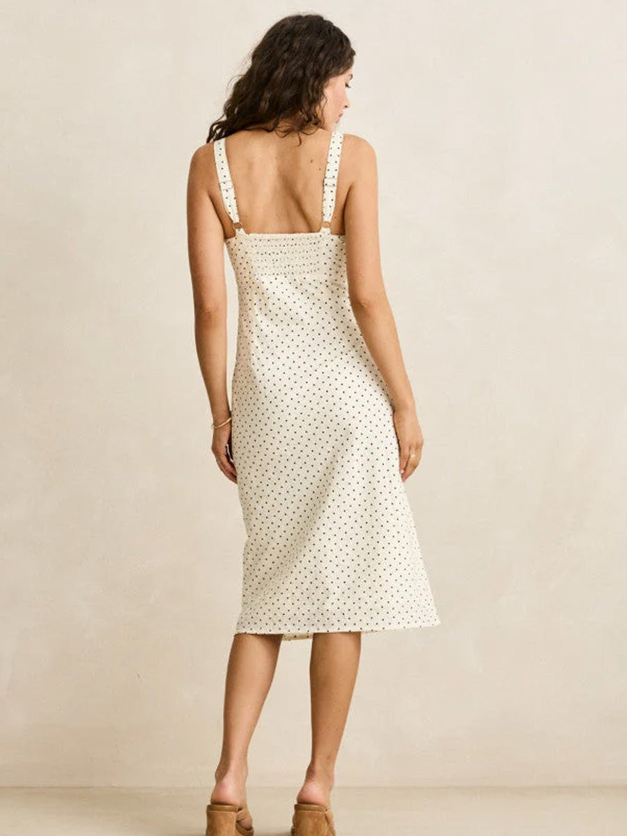 RHYTHM POLKA MIDI DRESS - CREAM DRESSES RHYTHM
