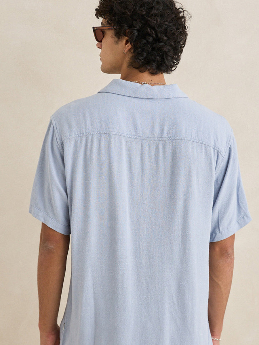 RHYTHM DAYTONA SHORT-SLEEVE SHIRT - SKY