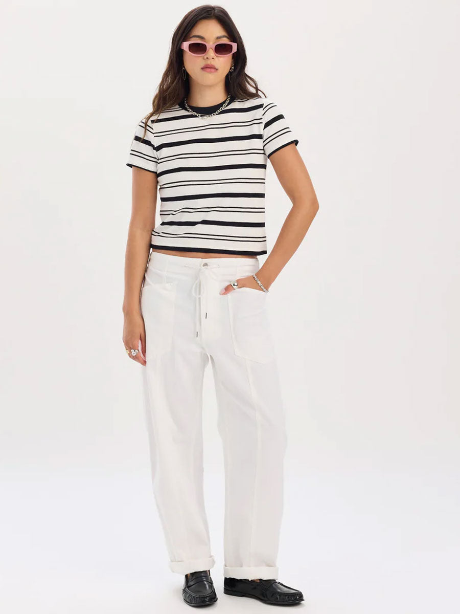 DAZE VILLA DRAWSTRING BARREL PANT - LAMB PANTS DAZE DENIM