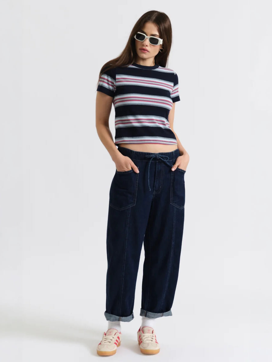 DAZE DRAWSTRING VILLA BARREL PANT - BLUE MOOD JEANS DAZE DENIM