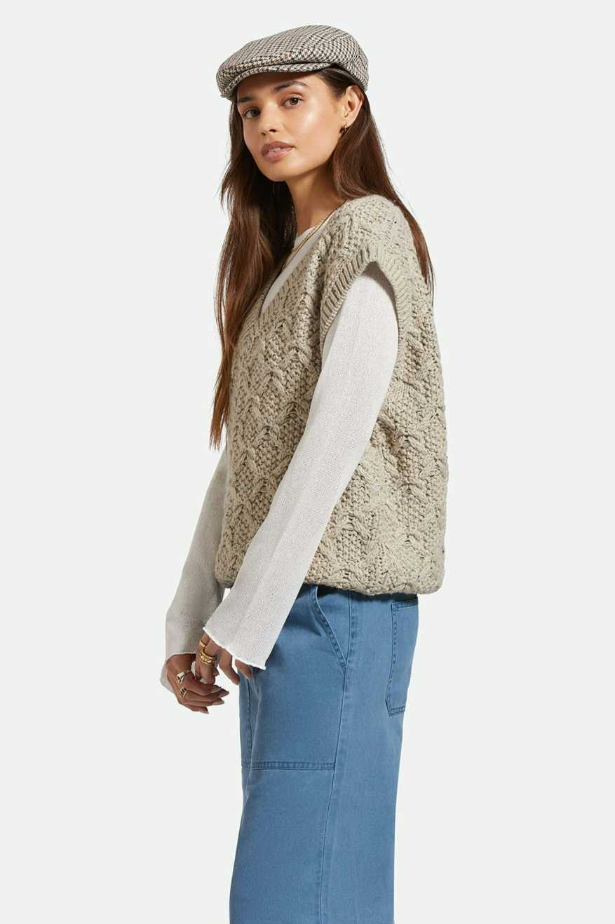 BRIXTON LAFAYETTE OVERSIZED SWEATER - MARBLED BEIGE SWEATER BRIXTON   