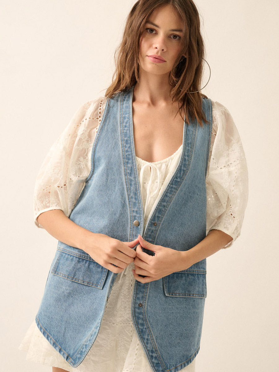 DENIM OVERSIZED VEST