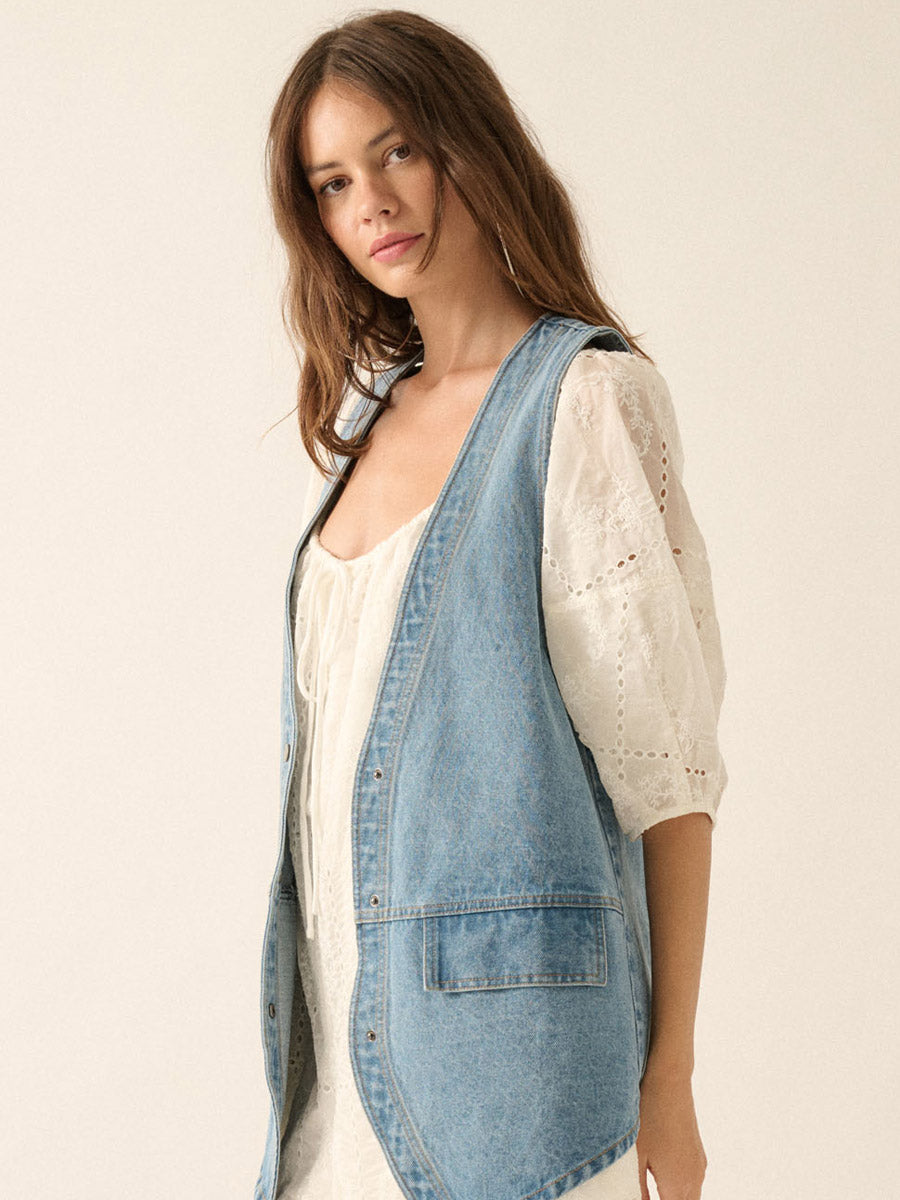 DENIM OVERSIZED VEST