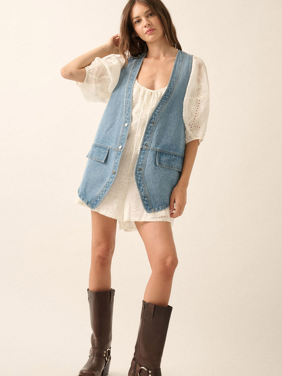 DENIM OVERSIZED VEST