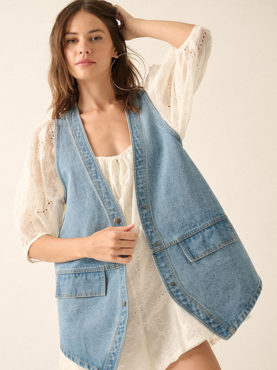 DENIM OVERSIZED VEST